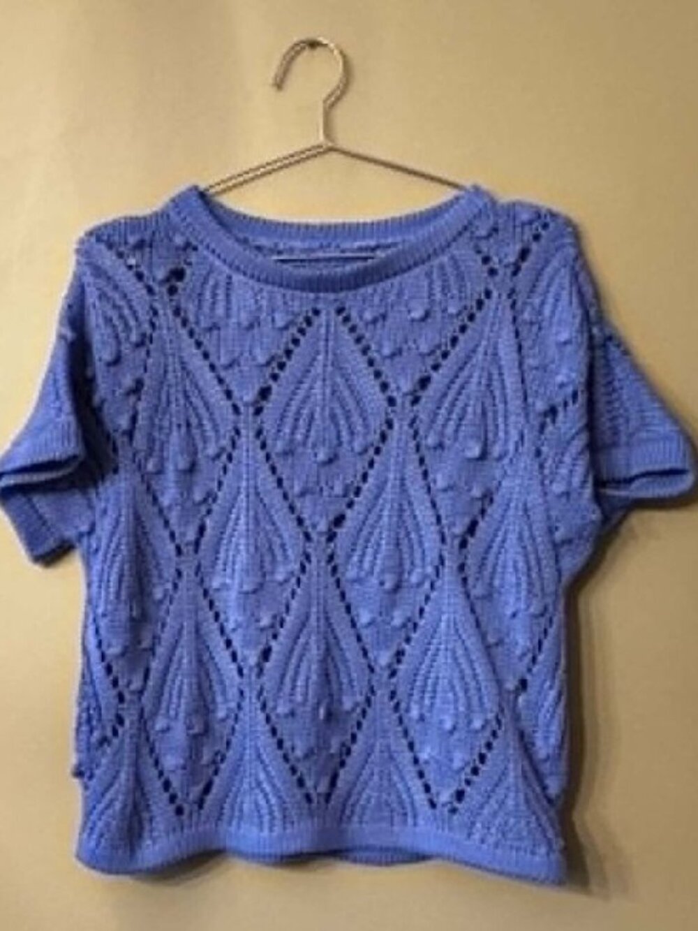Periwinkle Textured Knit Top • Small • Excellent Condition